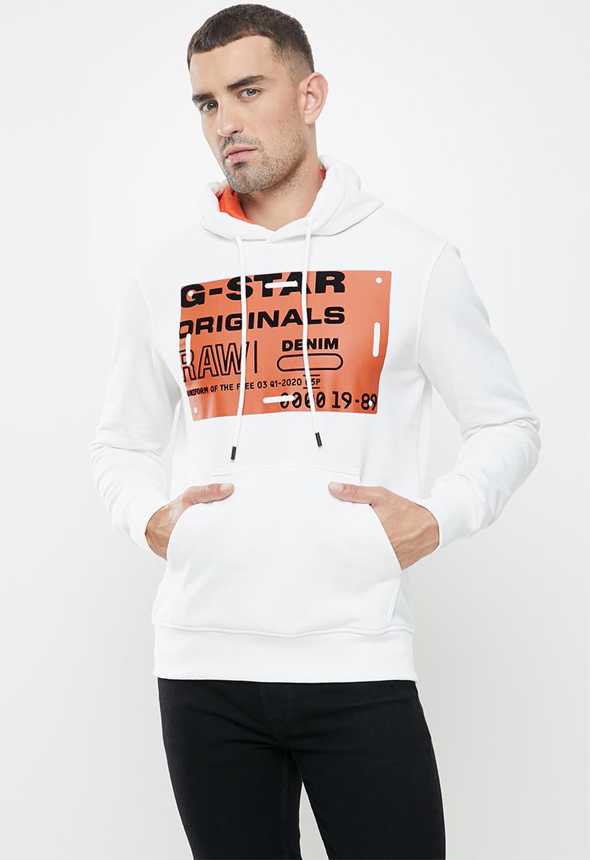 G-STAR - Originals hooded long sleeve sweat - milk