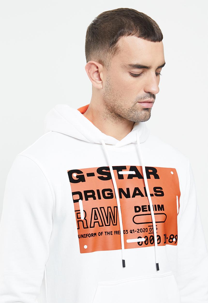 G-STAR - Originals hooded long sleeve sweat - milk