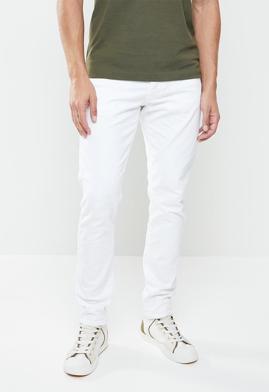 G-STAR - 3301 slim elto stretch denim - white