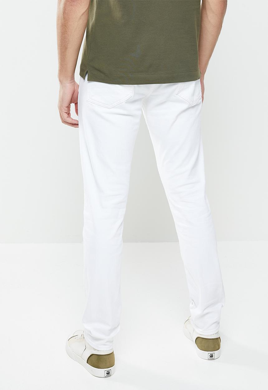 G-STAR - 3301 slim elto stretch denim - white