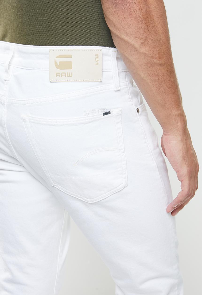 G-STAR - 3301 slim elto stretch denim - white