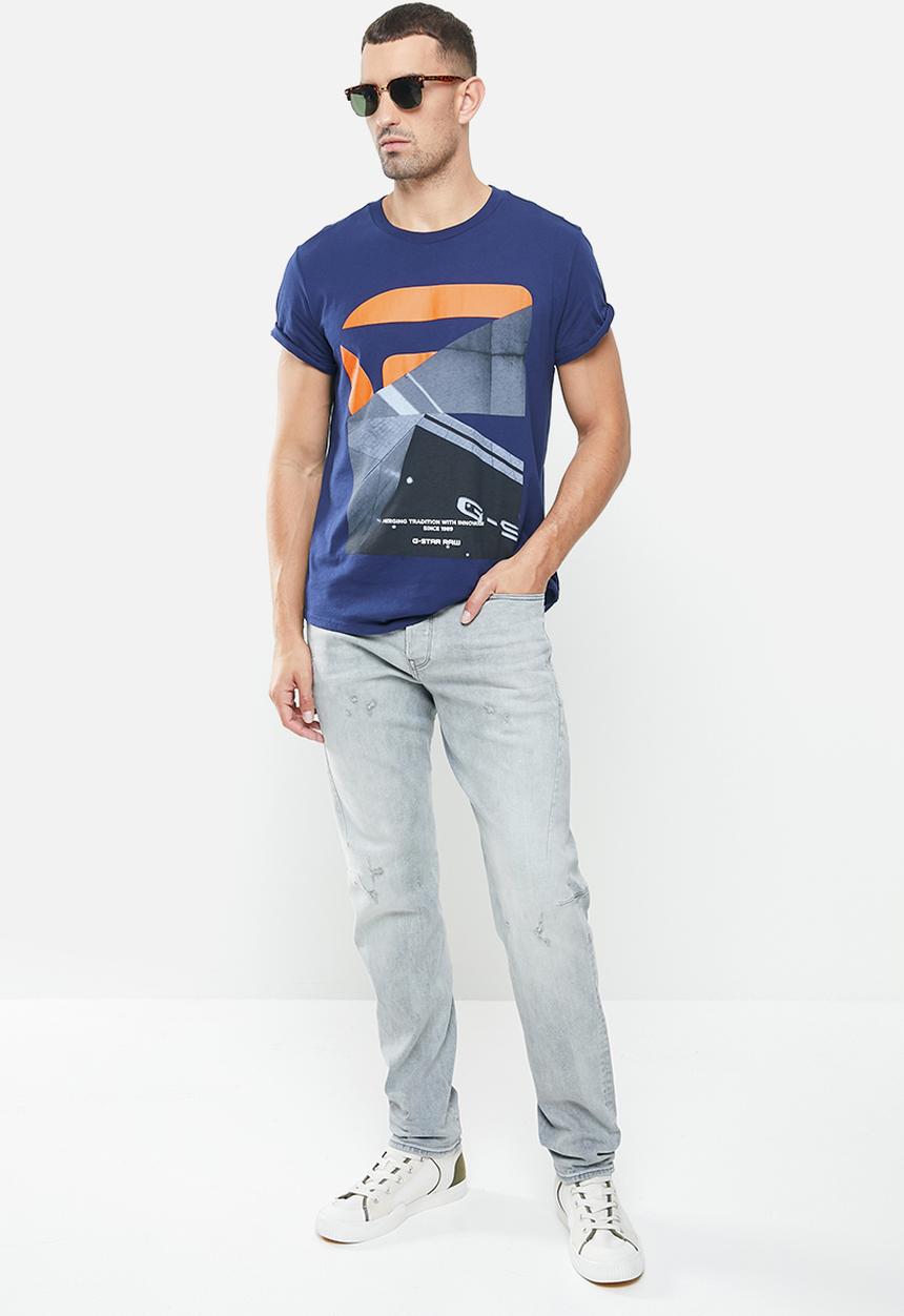 G-STAR - Scutar 3d slim tapered elto stretch denim - vintage oreon grey destroyed