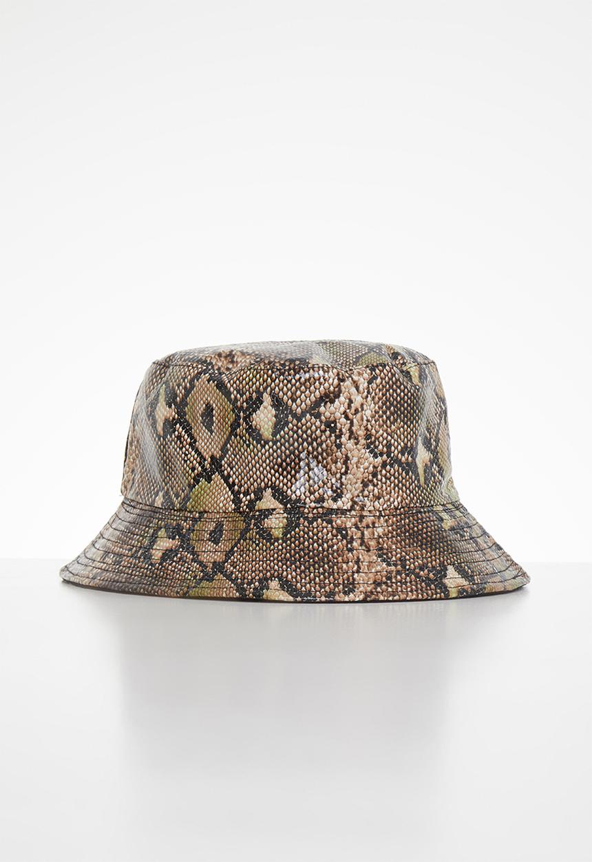 Superbalist - Snakeskin bucket hat-  brown & black