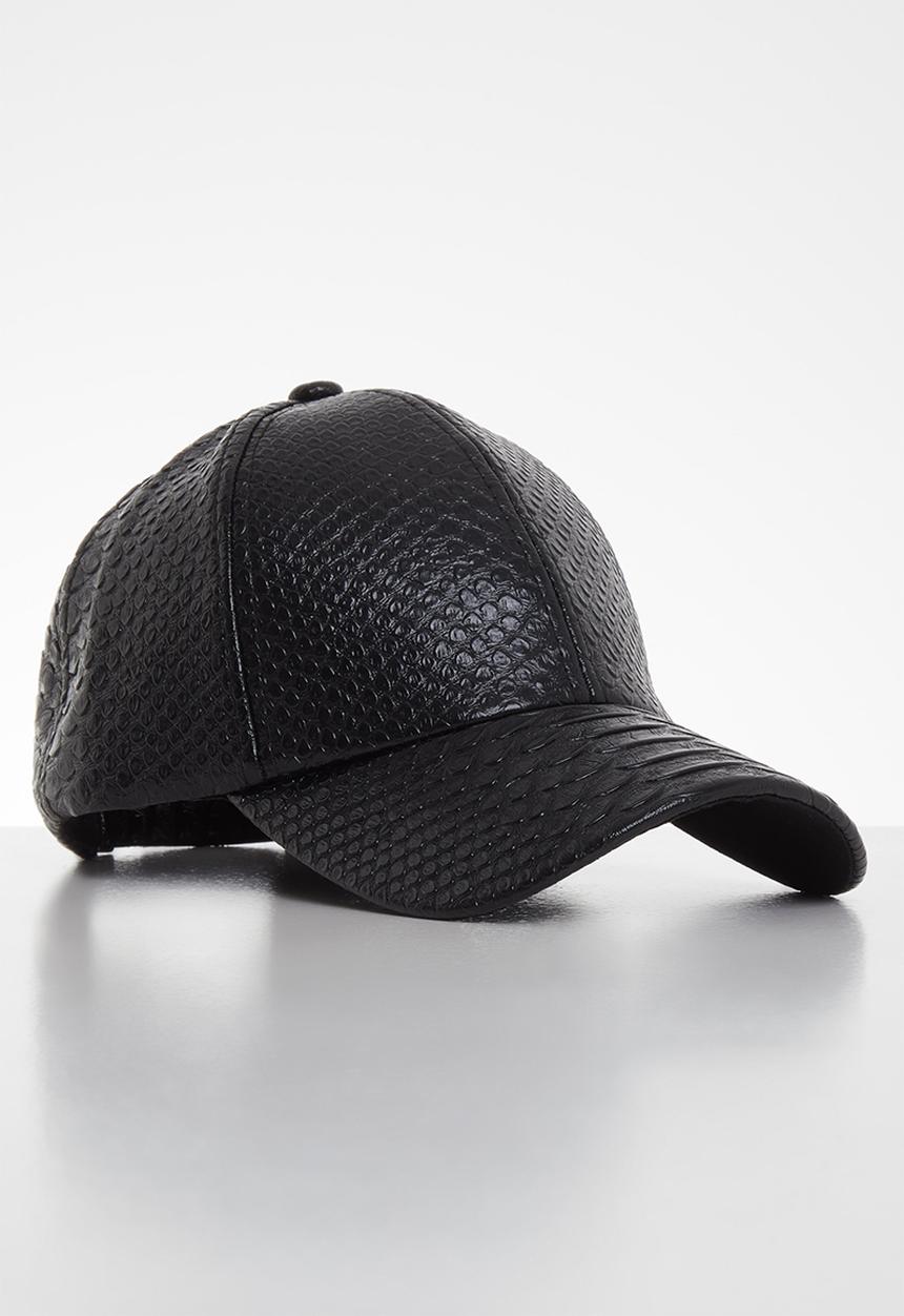 Superbalist - Snakeskin peak cap - black