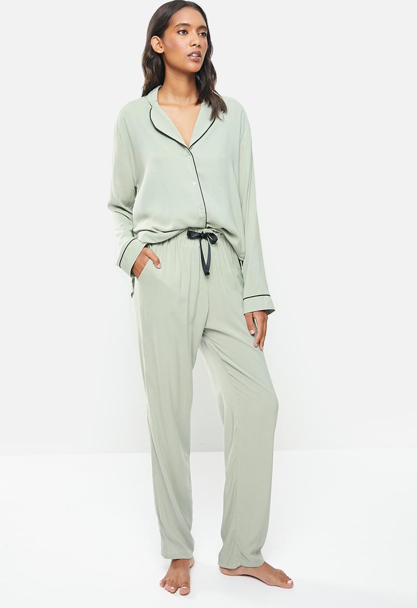 Superbalist - Sleep shirt & pants set - sage