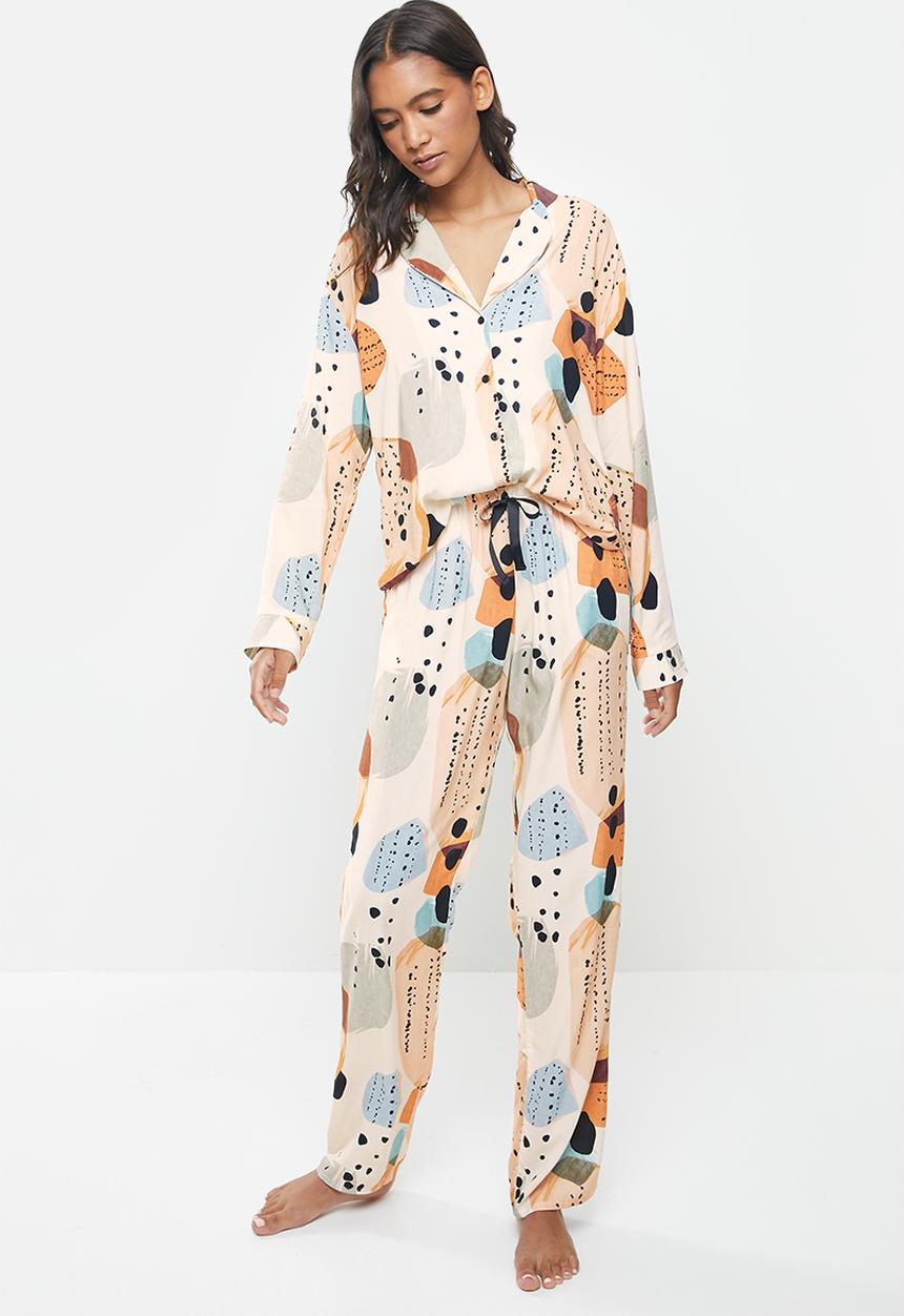 Superbalist - Sleep shirt & pants set - pastel abstract print