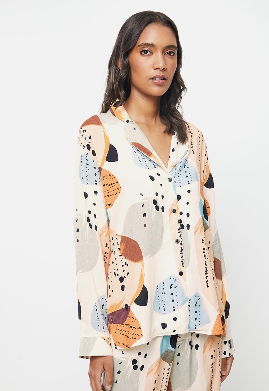 Superbalist - Sleep shirt & pants set - pastel abstract print