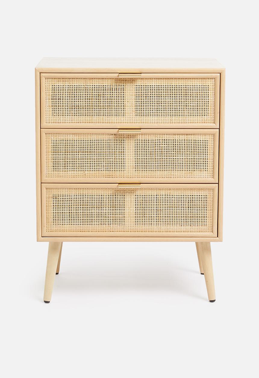 Sixth Floor - Rattan 3 drawer unit - natural