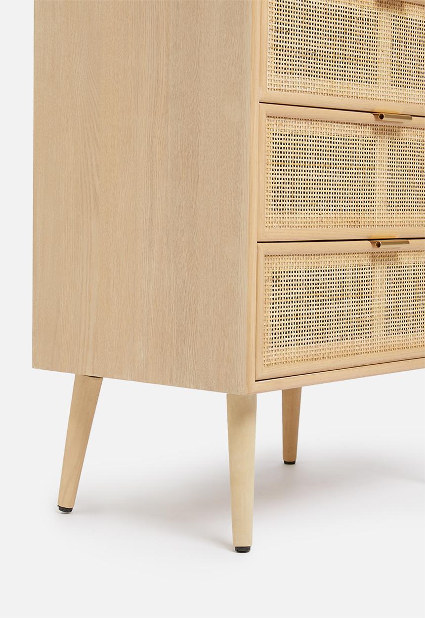 Sixth Floor - Rattan 3 drawer unit - natural