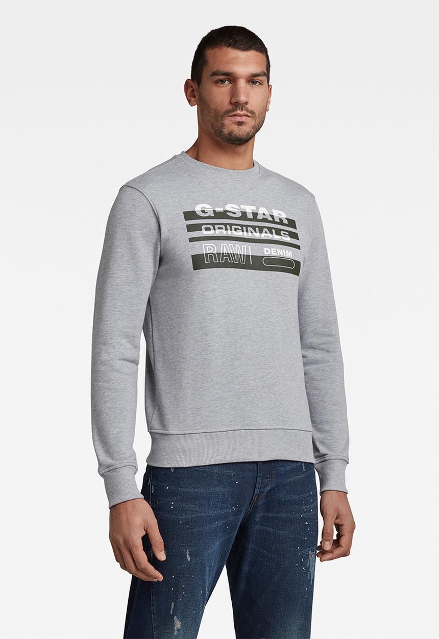 G-STAR - Originals r long sleeve sweat - grey 