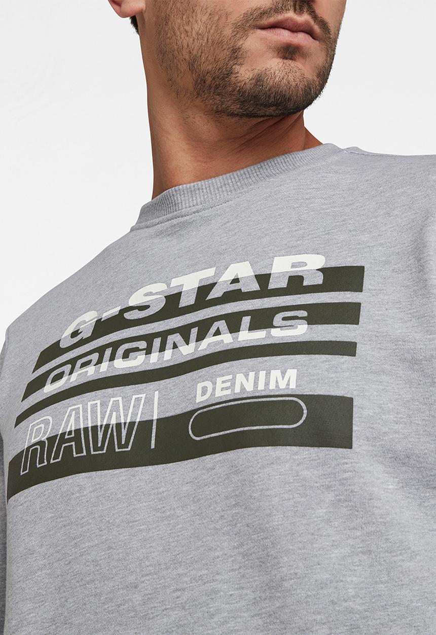 G-STAR - Originals r long sleeve sweat - grey 