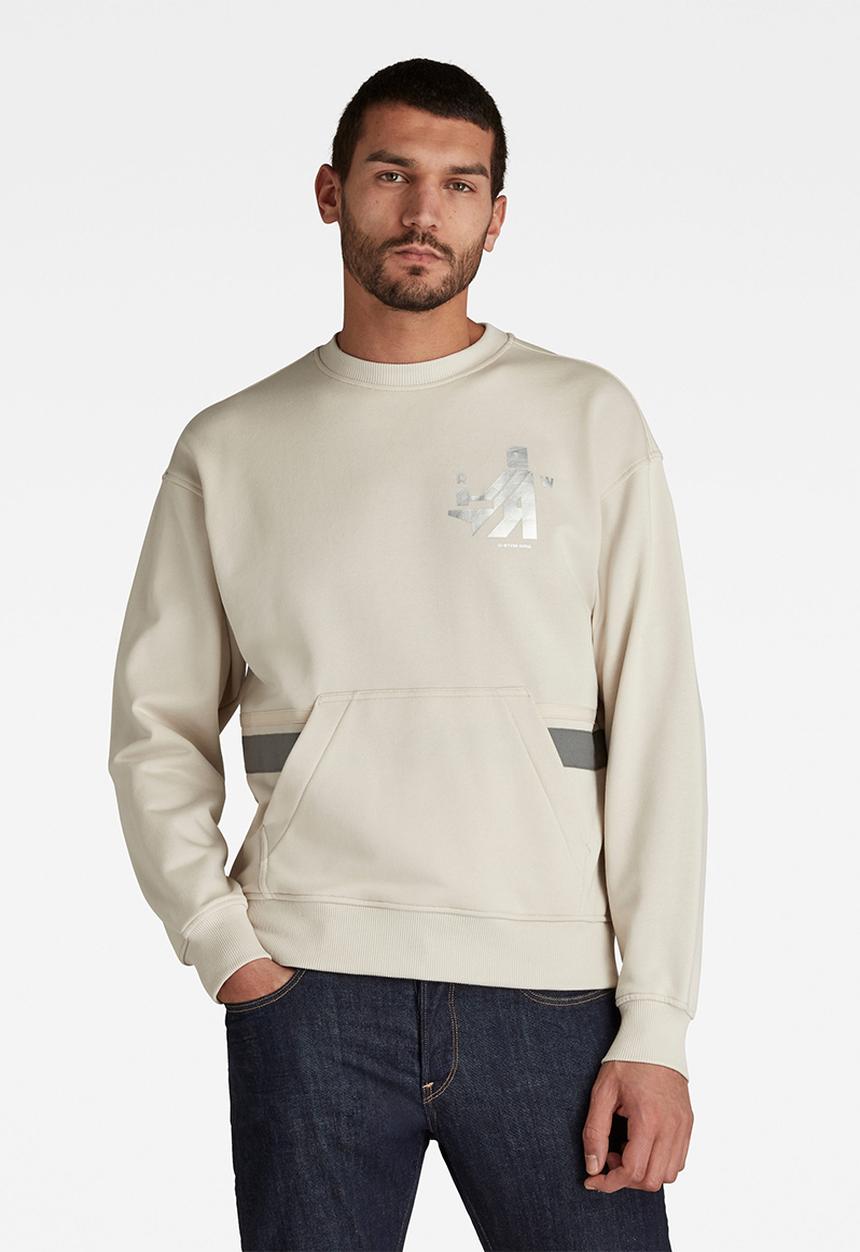 G-STAR - Hammer raw r long sleeve sweat - cream 
