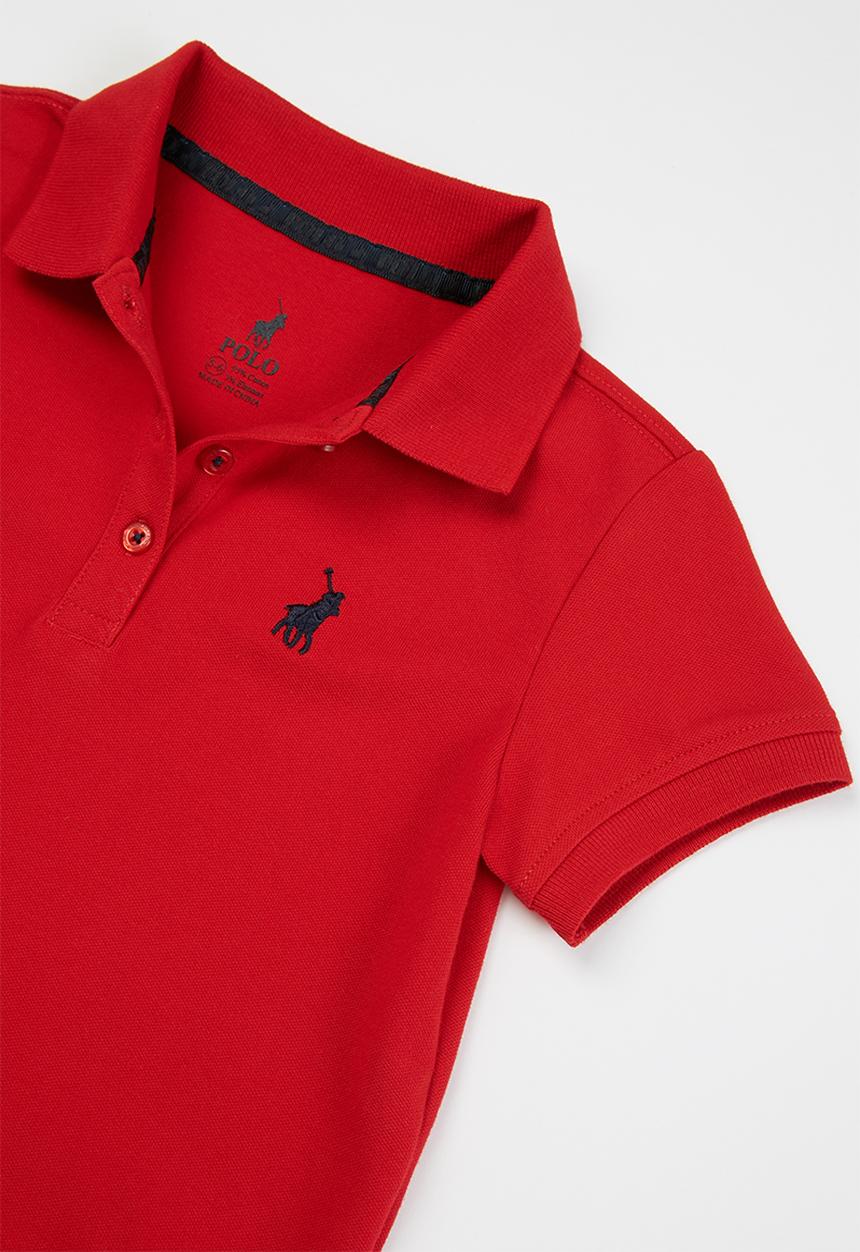 POLO - Girls nina short sleeve golfer - red