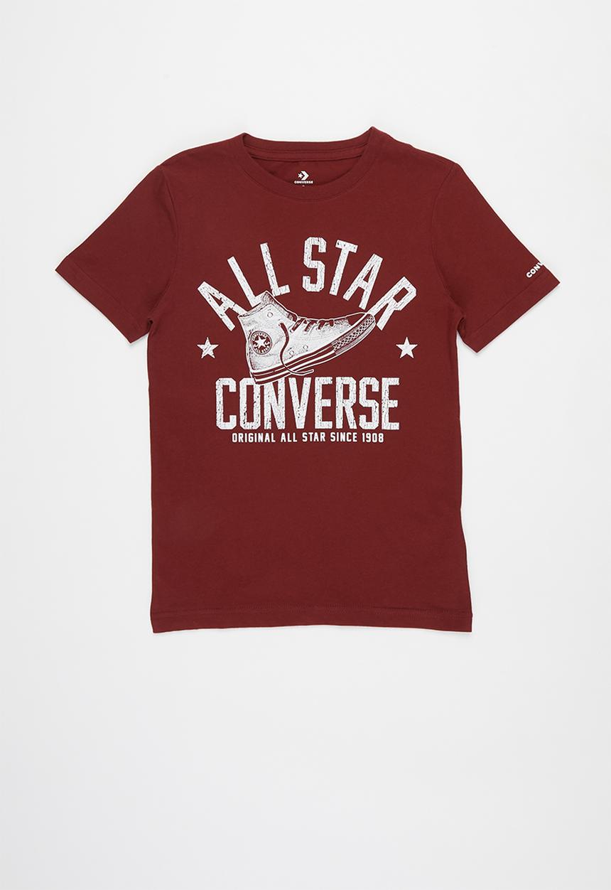 Converse - Converse boys collegiate shoe tee - burgundy 
