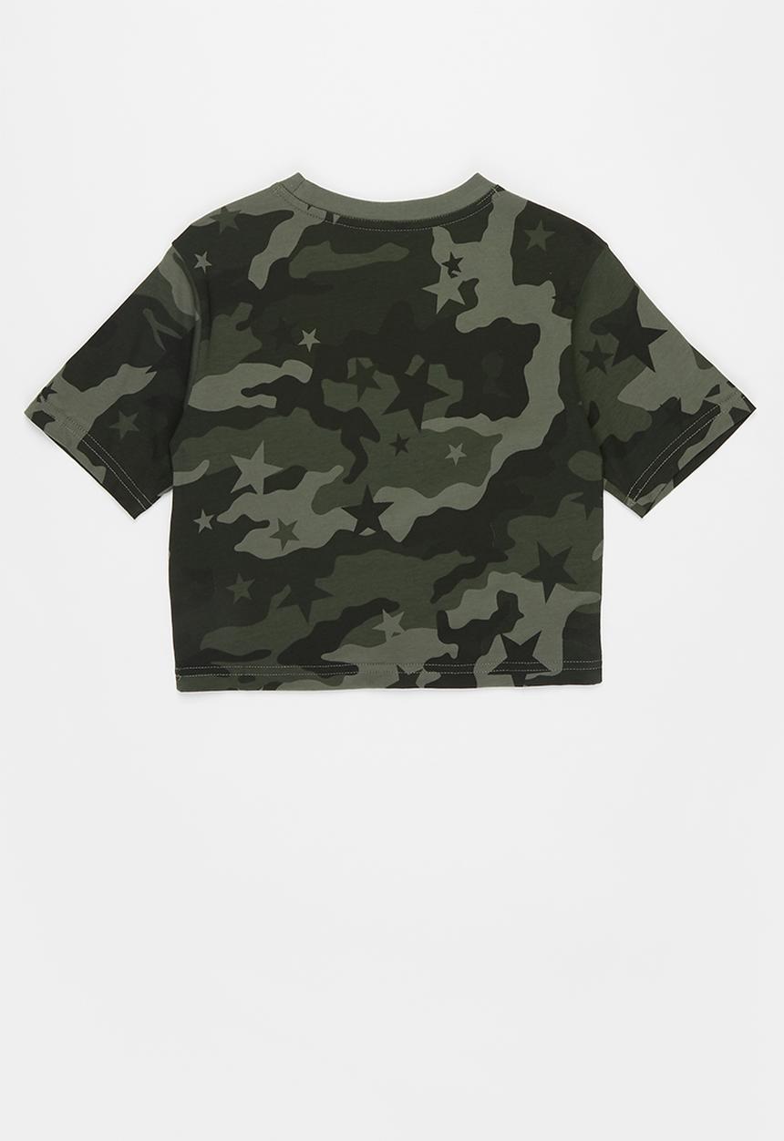 Converse - Converse girls camo aop boxy tee - khaki 
