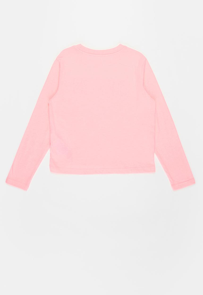 Converse - Girls Converse outlined repeat long sleeve tee - pink