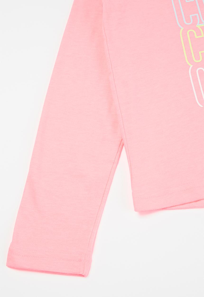 Converse - Girls Converse outlined repeat long sleeve tee - pink