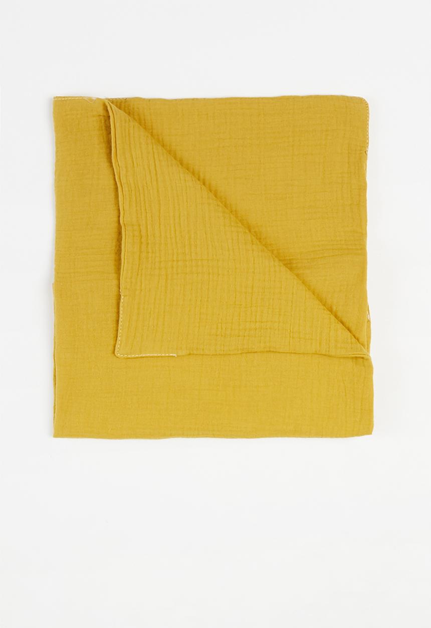 Baby Star - Double layer muslin swaddle - mustard