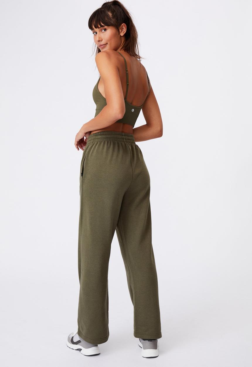 Cotton On - Lifestyle wide leg trackpant - khaki 