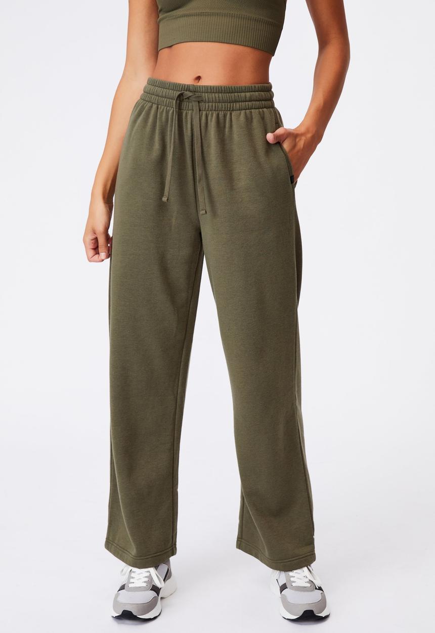 Cotton On - Lifestyle wide leg trackpant - khaki 