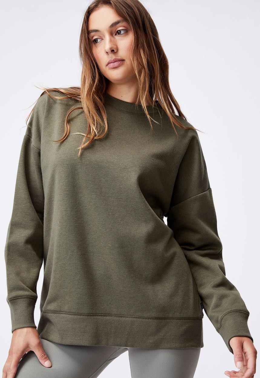 Cotton On - Lifestyle long sleeve crew top - khaki 