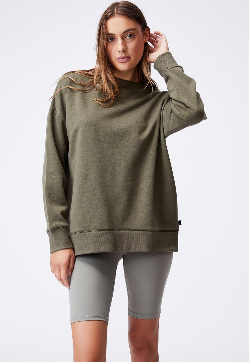 Cotton On - Lifestyle long sleeve crew top - khaki 