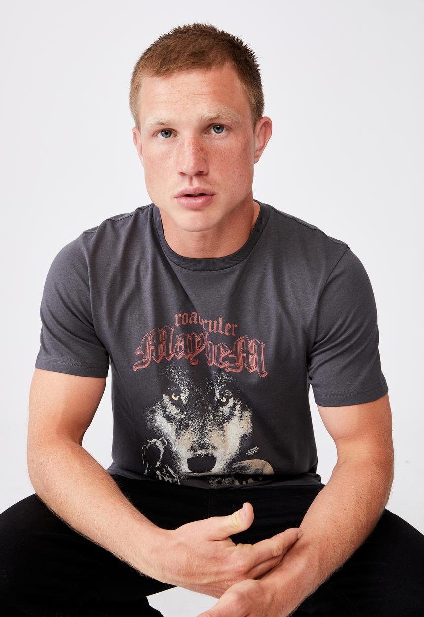 Cotton On - Tbar moto t-shirt - faded slate