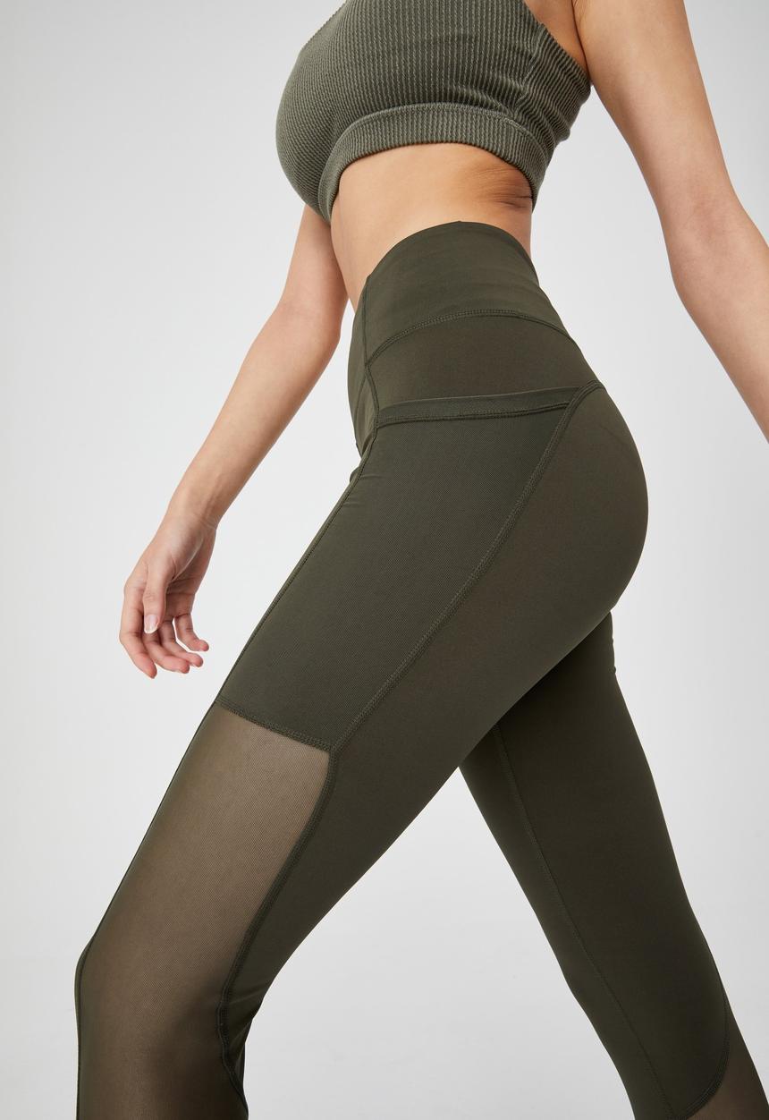 Cotton On - Booty mesh 7/8 tight - deep moss