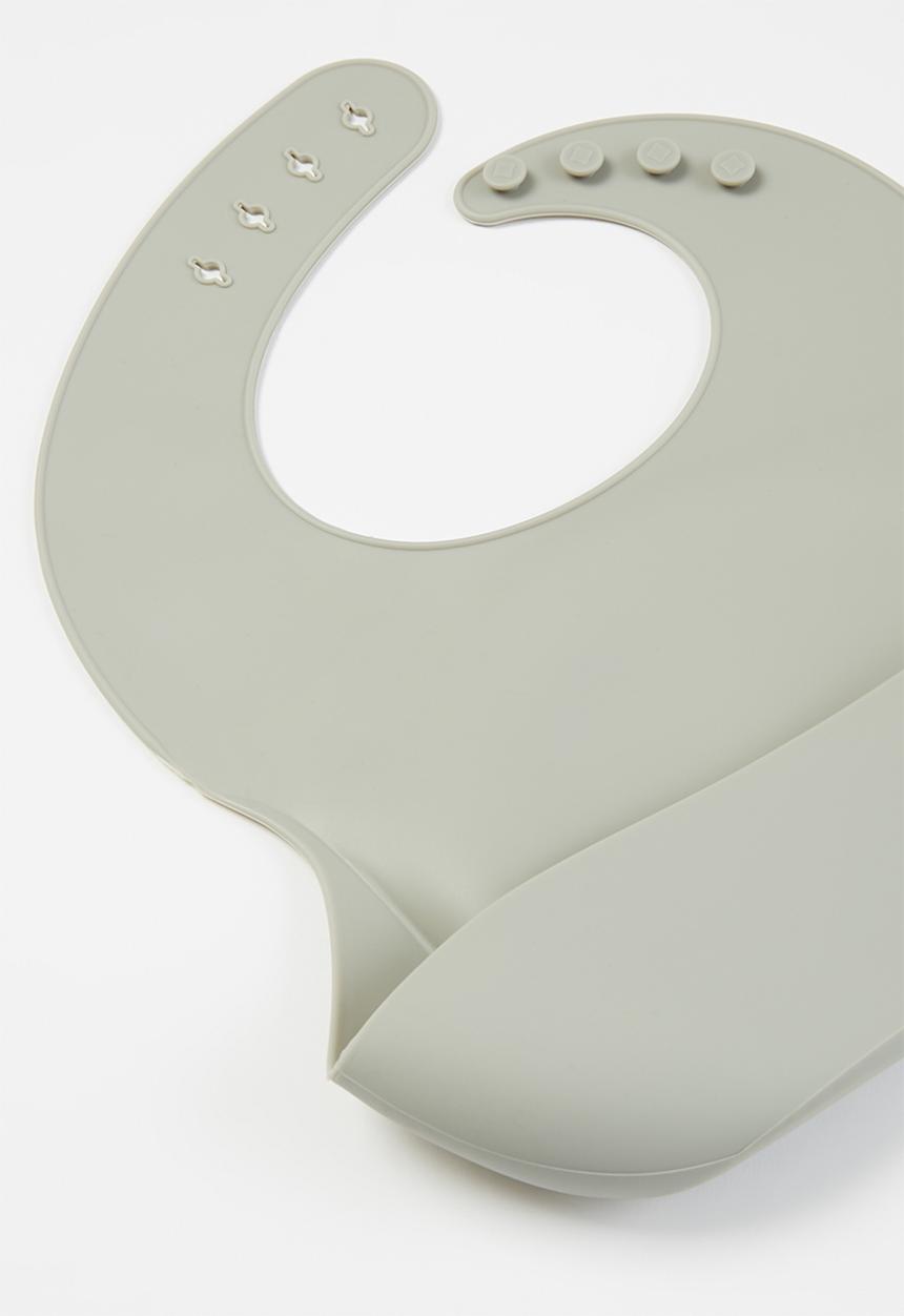 Baby Star - Silicone bib - grey