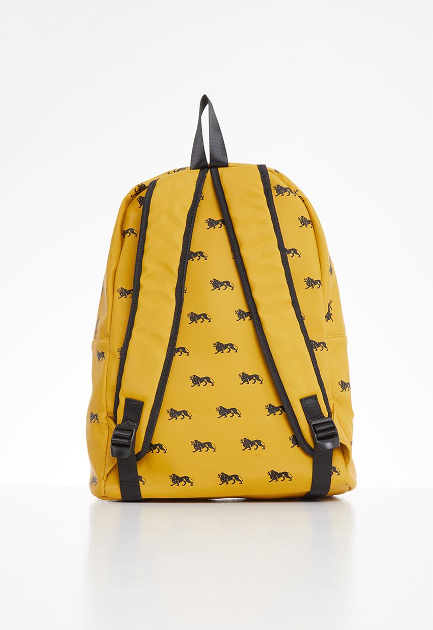 Lonsdale - Stripe backpack - mustard & black