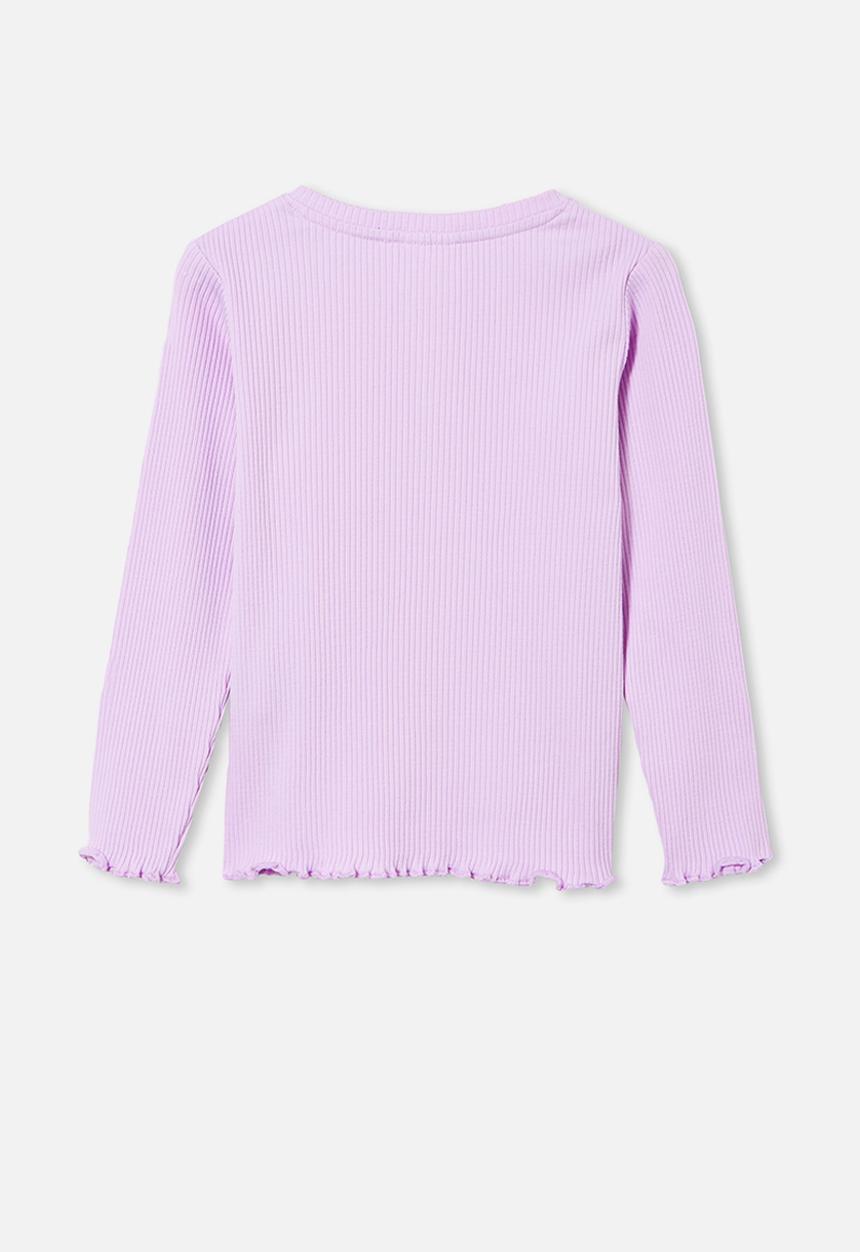 Cotton On - Lucy long sleeve henley - pale violet