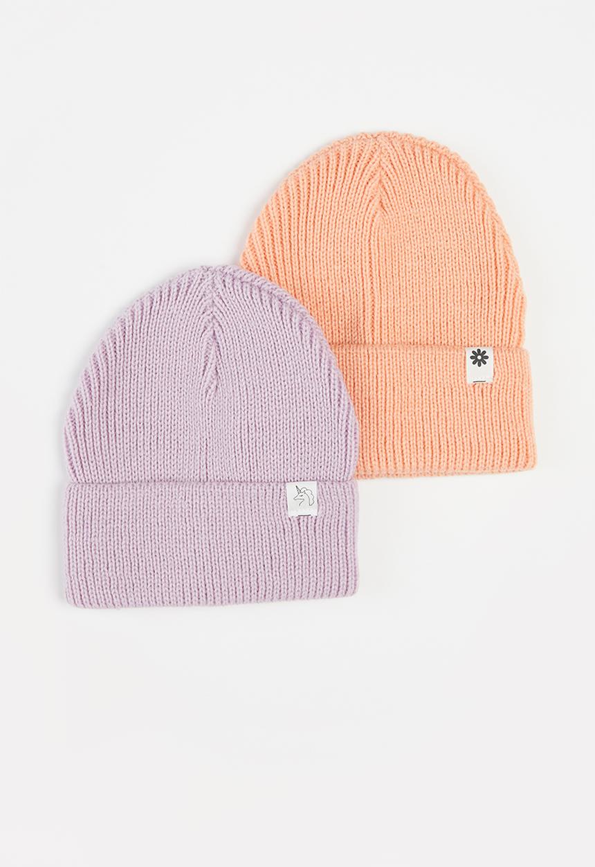 Cotton On - Winter knit beanie - orange & purple