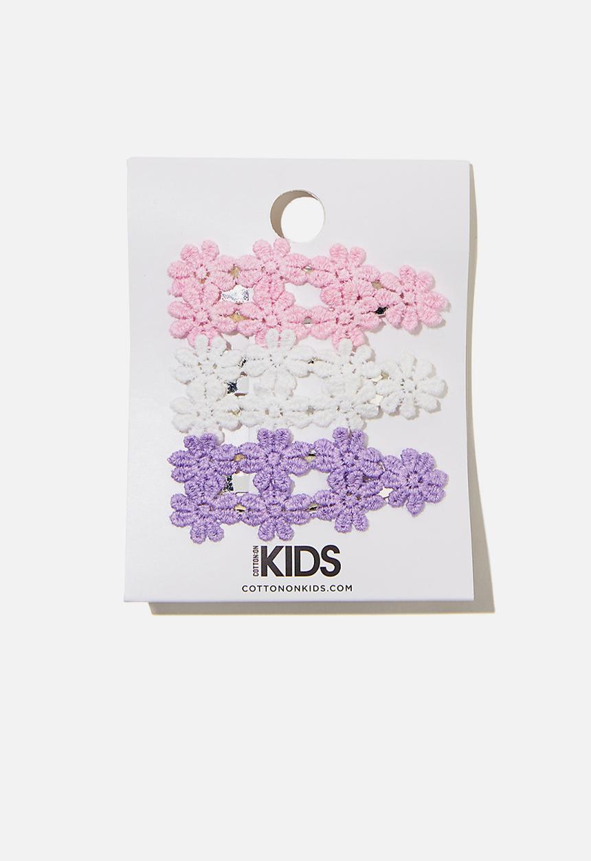 Cotton On - Hair clip - pink purple daisies