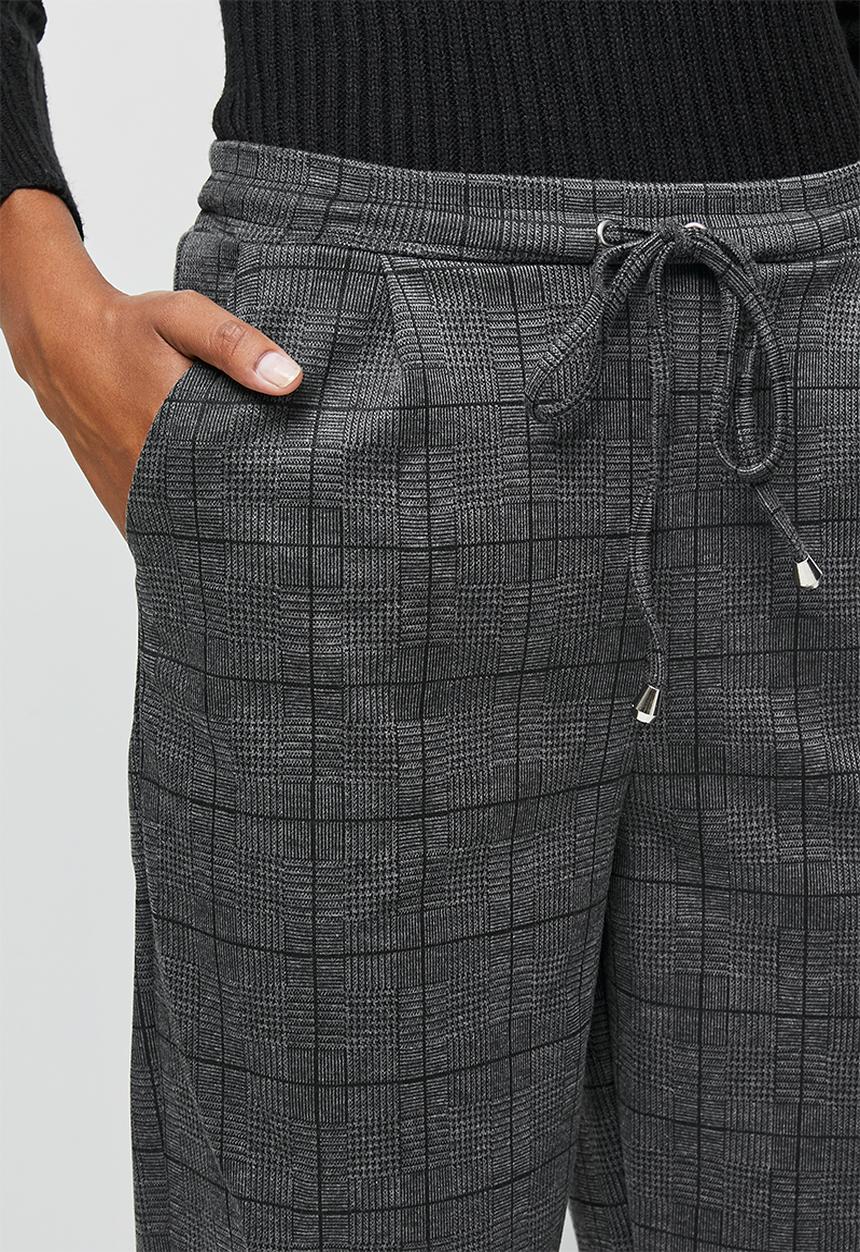 edit - Check woven jogger - grey & black