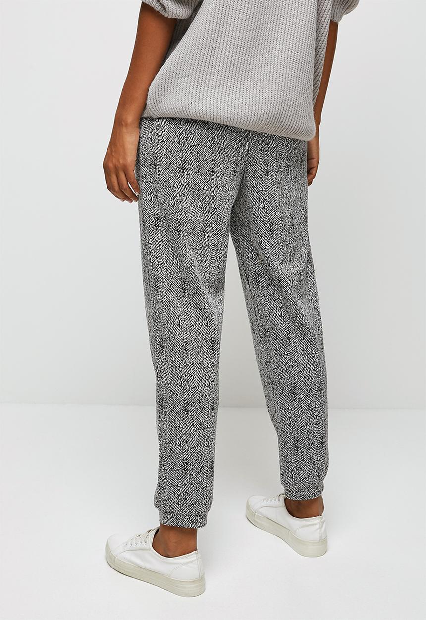 edit - Check woven jogger - black & white
