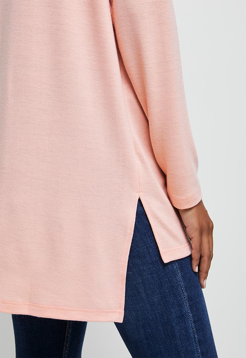 edit - Longline cut & sew top - pink