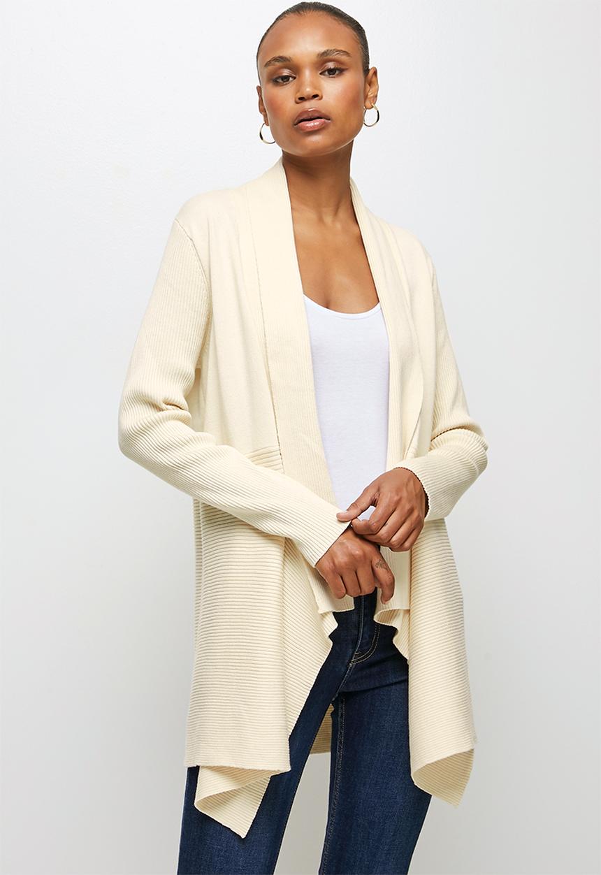 edit - Shaped waterfall cardigan - neutral