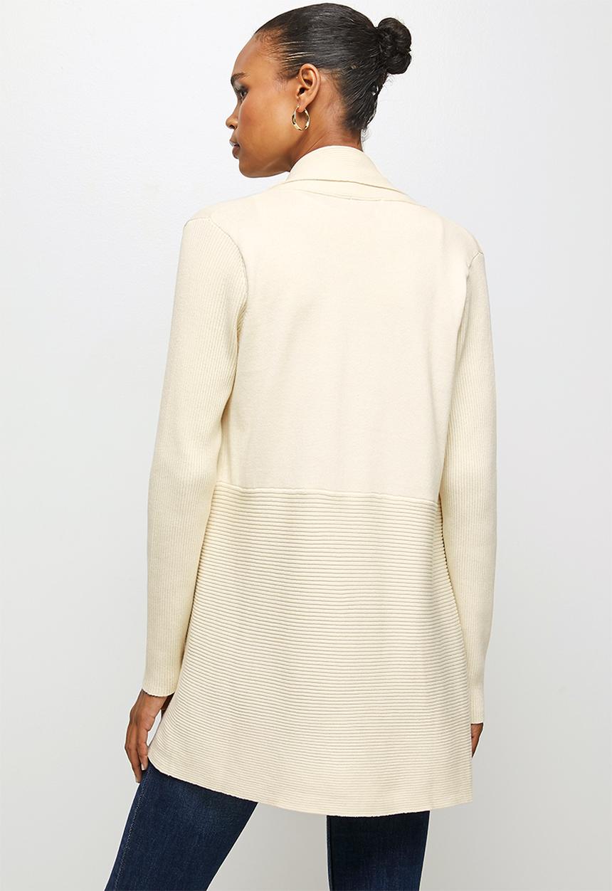 edit - Shaped waterfall cardigan - neutral