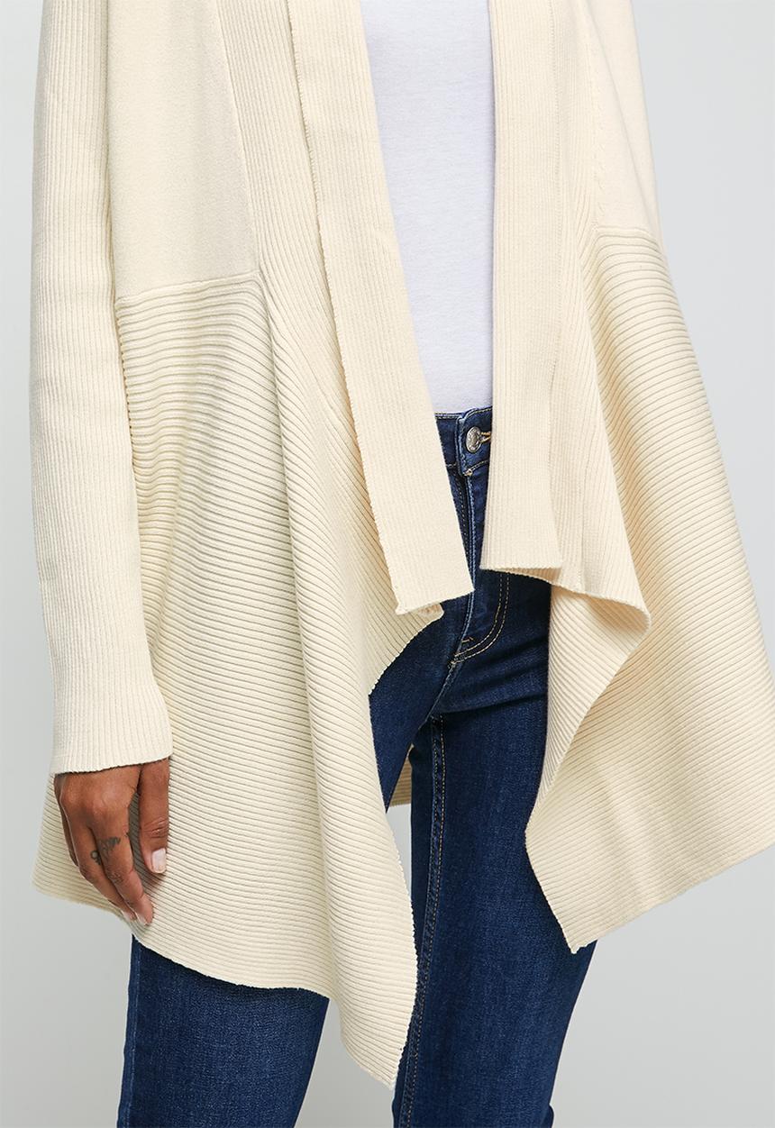 edit - Shaped waterfall cardigan - neutral