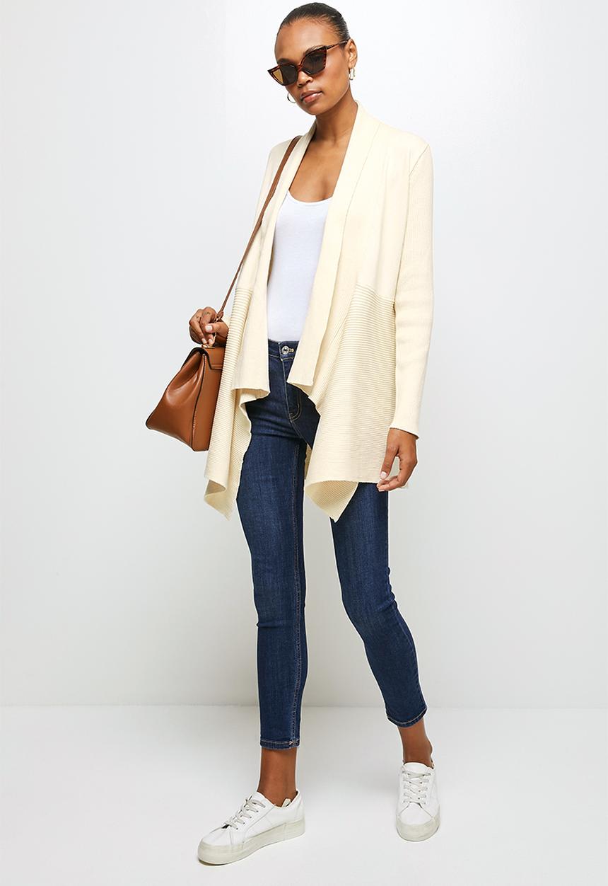 edit - Shaped waterfall cardigan - neutral