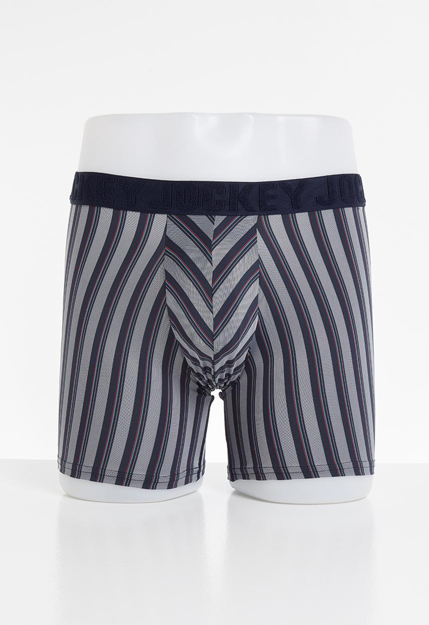 Jockey - Seascape stripe long leg trunk - navy 