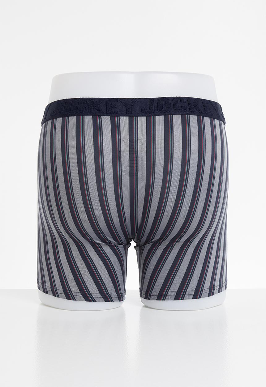 Jockey - Seascape stripe long leg trunk - navy 