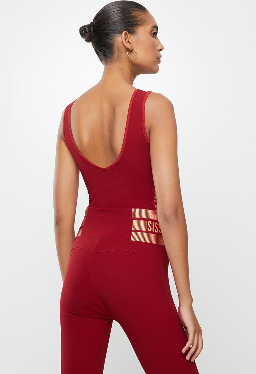 SISSY BOY - Active bodysuit - deep red