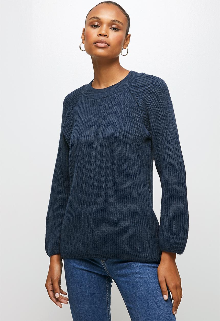 edit - Raglan rib jumper - navy