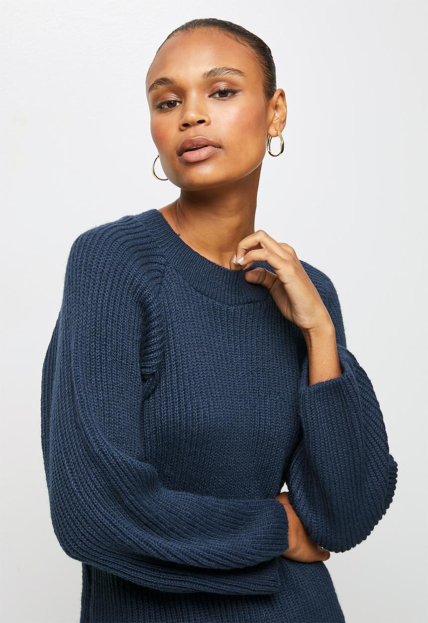edit - Raglan rib jumper - navy