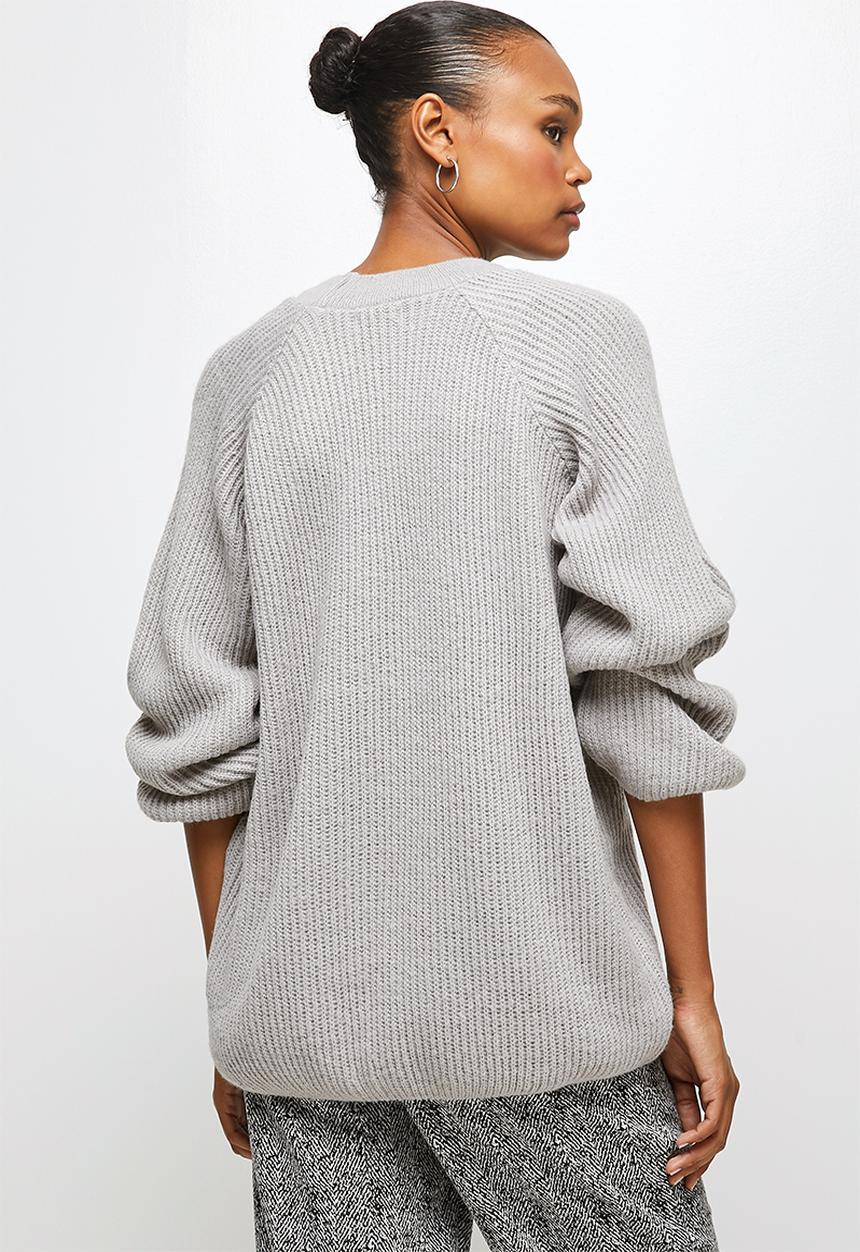 edit - Raglan rib jumper - grey