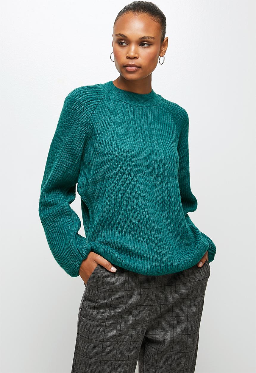 edit - Raglan rib jumper - teal