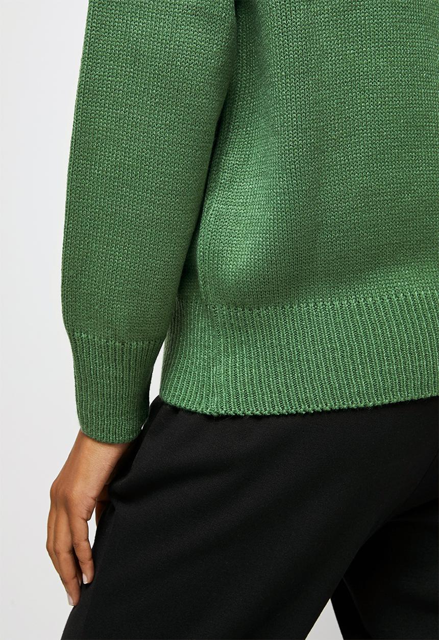 edit - Cabled raglan slouchy jumper - green