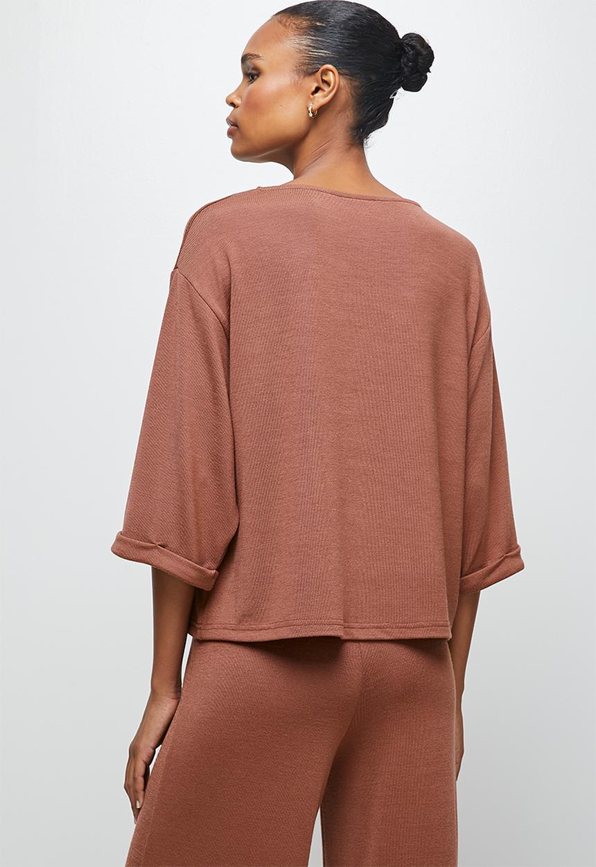 edit - Cosy knit boxy tee -terracotta