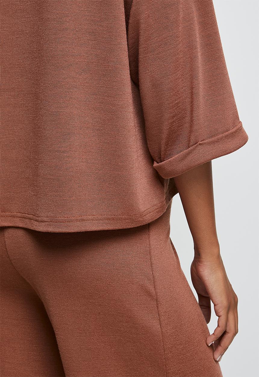 edit - Cosy knit boxy tee -terracotta